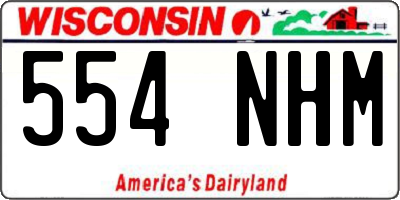 WI license plate 554NHM