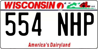 WI license plate 554NHP