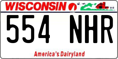 WI license plate 554NHR