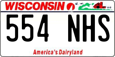 WI license plate 554NHS