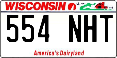 WI license plate 554NHT