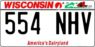 WI license plate 554NHV