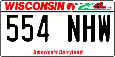 WI license plate 554NHW