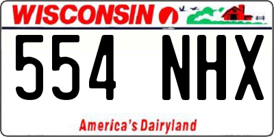 WI license plate 554NHX