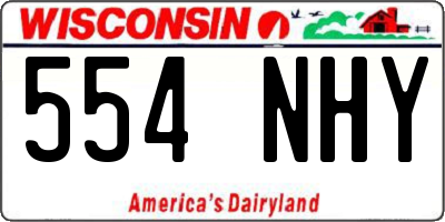 WI license plate 554NHY