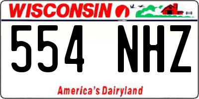 WI license plate 554NHZ