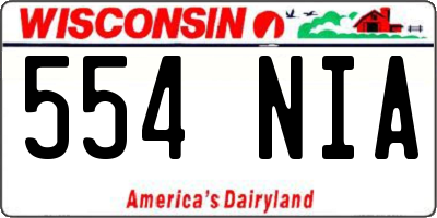 WI license plate 554NIA