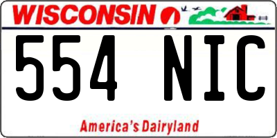 WI license plate 554NIC