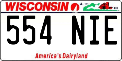 WI license plate 554NIE