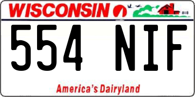 WI license plate 554NIF