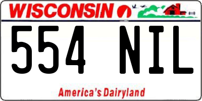 WI license plate 554NIL