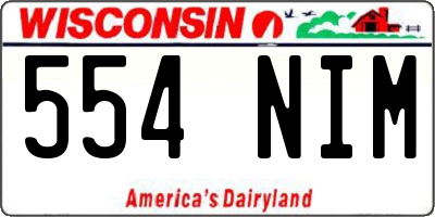 WI license plate 554NIM