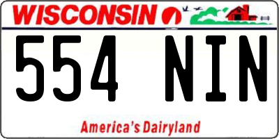 WI license plate 554NIN