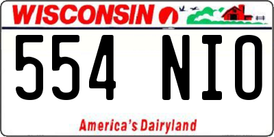 WI license plate 554NIO