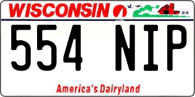 WI license plate 554NIP