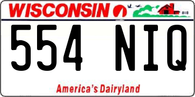 WI license plate 554NIQ