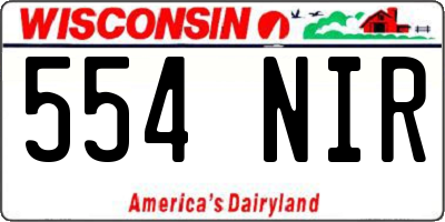 WI license plate 554NIR