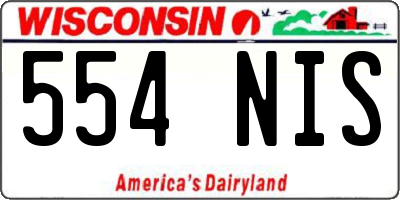WI license plate 554NIS