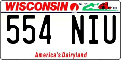 WI license plate 554NIU