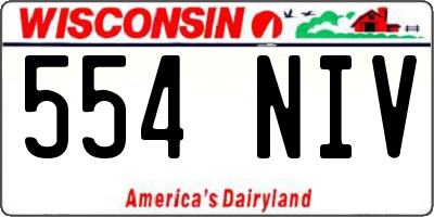 WI license plate 554NIV
