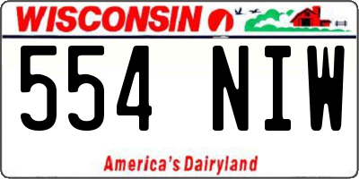 WI license plate 554NIW