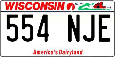 WI license plate 554NJE