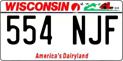 WI license plate 554NJF