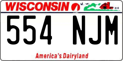 WI license plate 554NJM