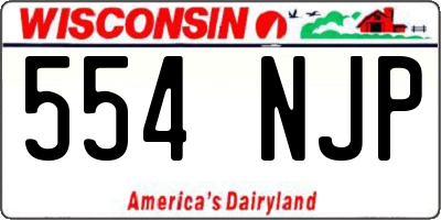 WI license plate 554NJP