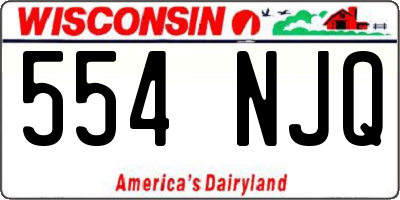 WI license plate 554NJQ