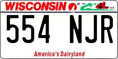 WI license plate 554NJR