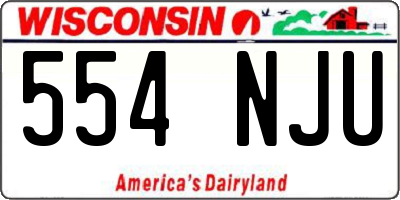 WI license plate 554NJU