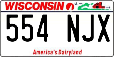 WI license plate 554NJX