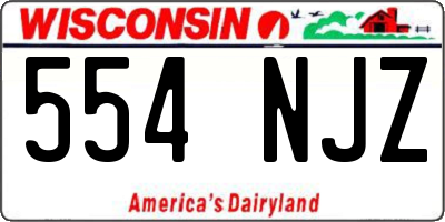 WI license plate 554NJZ