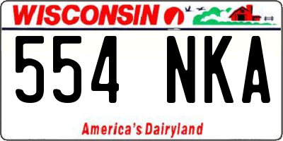 WI license plate 554NKA