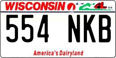 WI license plate 554NKB