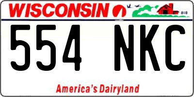 WI license plate 554NKC