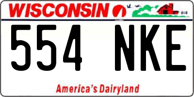 WI license plate 554NKE