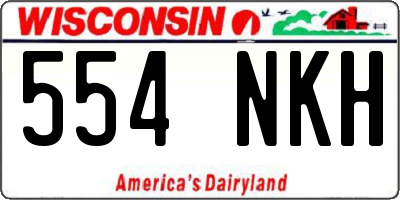 WI license plate 554NKH