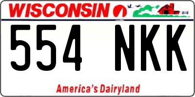 WI license plate 554NKK