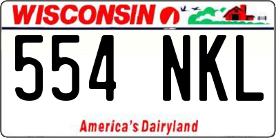 WI license plate 554NKL