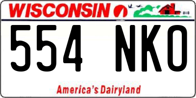 WI license plate 554NKO