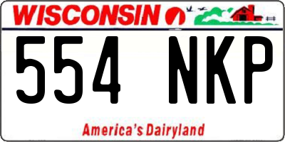 WI license plate 554NKP
