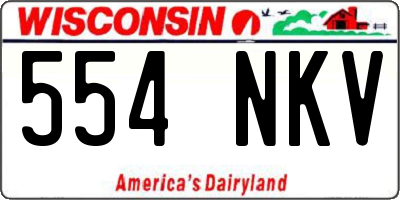 WI license plate 554NKV