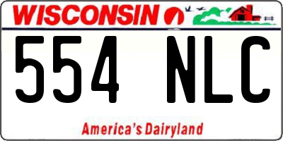 WI license plate 554NLC