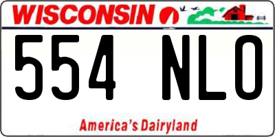 WI license plate 554NLO