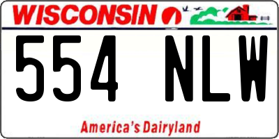 WI license plate 554NLW