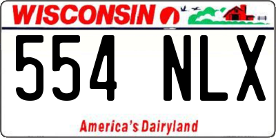 WI license plate 554NLX