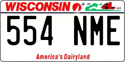 WI license plate 554NME