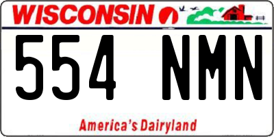 WI license plate 554NMN